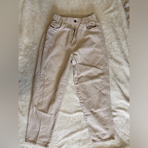 H&M cream straight leg jeans - Picture 3 of 5